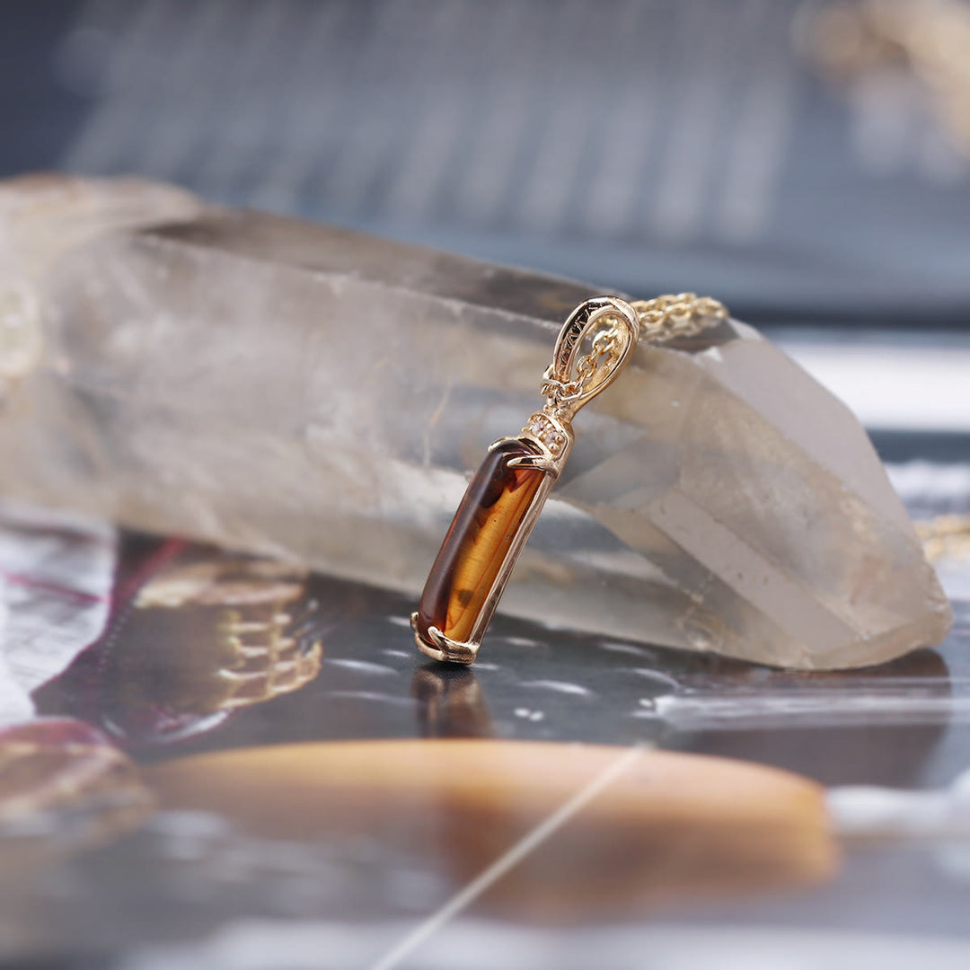 Olivenorma Artificial Amber Ring Pendant Necklace - Necklace - image 1