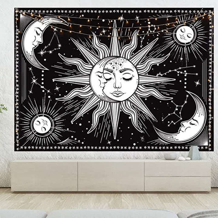 Olivenorma Sun And Moon Retro Art Yoga Wall Hanging Tapestry - image 3