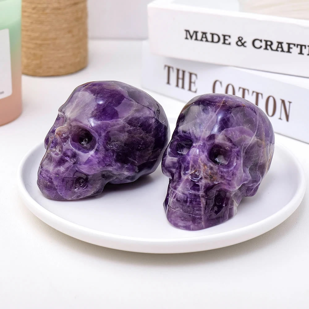 Olivenorma 3inch Amethyst Skull Statue Healing Gemstone Decoration - image 7