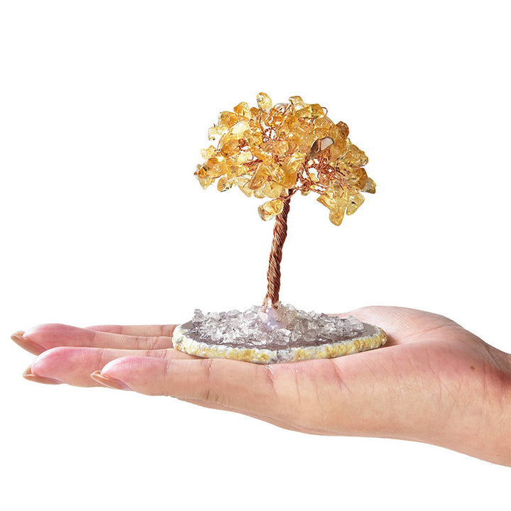 Olivenorma Citrine Natural Gemstone Feng Shui Tree with Agate Base - image 2