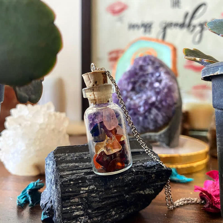 Olivenorma Natural Crystal Wishing Bottle Necklace - Wishing Bottle - image 0