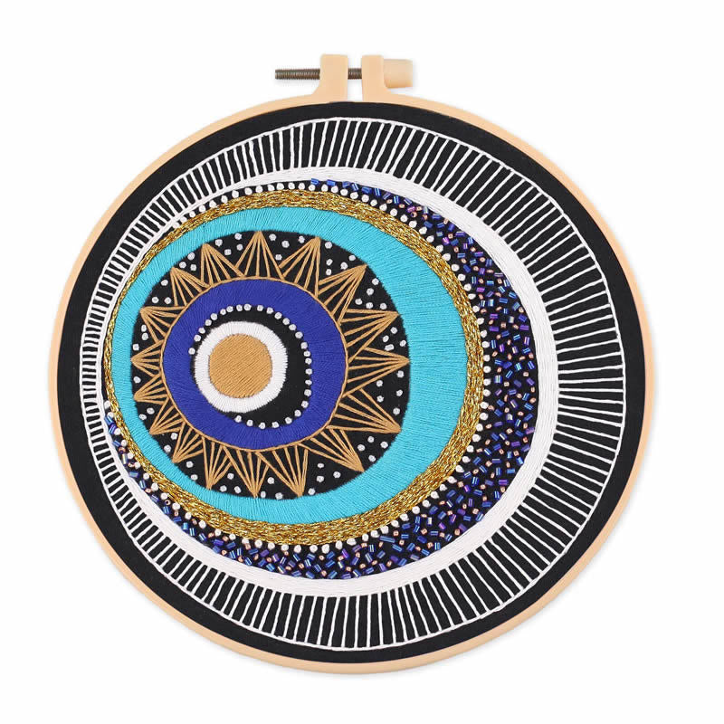 Olivenorma Evil Eye Hand Embroidery Semi Finished Material Decoration - Evil Eye&Cotton#2 - image 2
