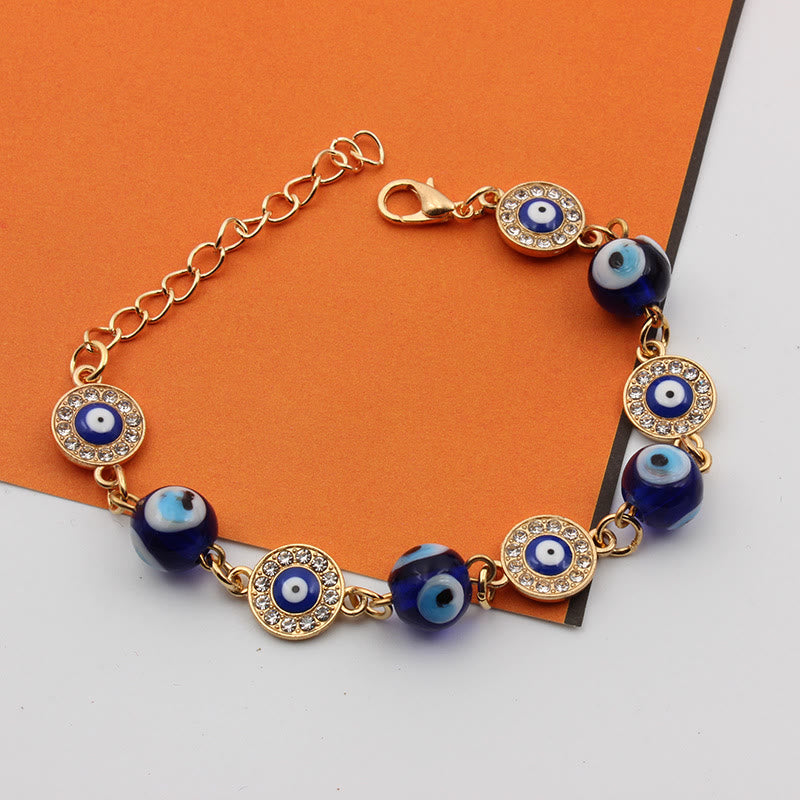 Olivenorma "Always Protected" Gold Chain Evil Eye Bracelet  - Evil Eye With Bead - image 4