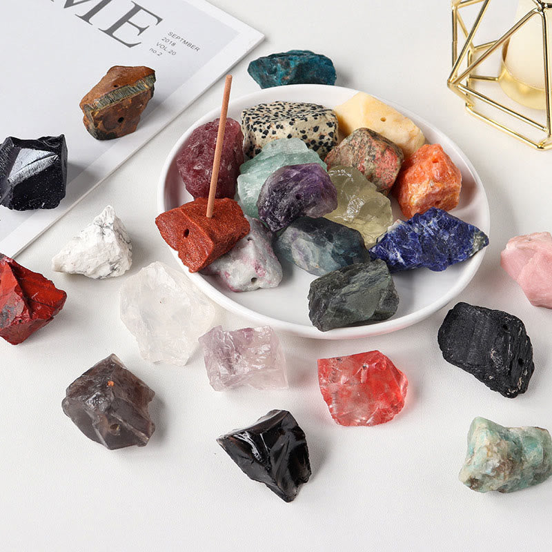Olivenorma Crystal Raw Stone Incense Stick Holder Gemstone Decoration - image 53