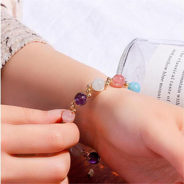 Olivenorma Natural Baroque Crystal Beaded Bracelet - image 1