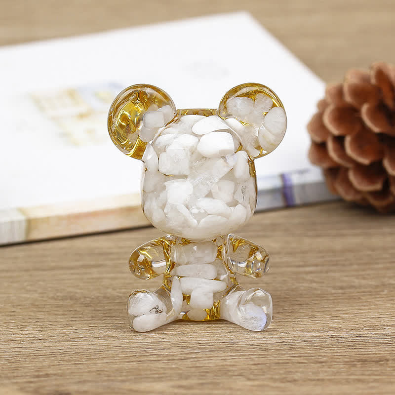 Olivenorma Cute Crystal Bear Gemstone Decoration - Moonstone - image 21