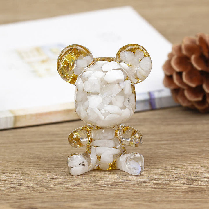 Olivenorma Cute Crystal Bear Gemstone Decoration - Moonstone - image 21