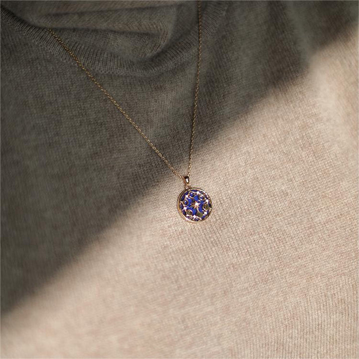Olivenorma Lapis Lazuli Moon Phase Eight Awn Star Necklace - image 3