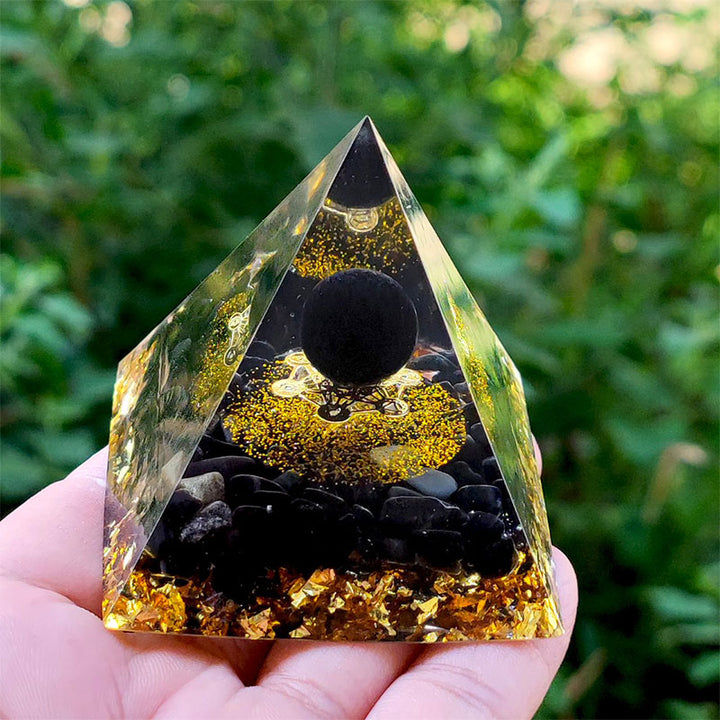 Olivenorma Obsidian Orgone Pyramid - 10*10cm - YES PLEASE $8 - image 0
