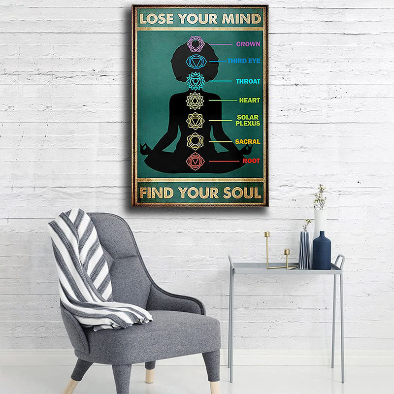 Olivenorma Chakra Yoga Decorative "LOSE YOUR MIND FIND YOUR SOUL" Poster - image 3