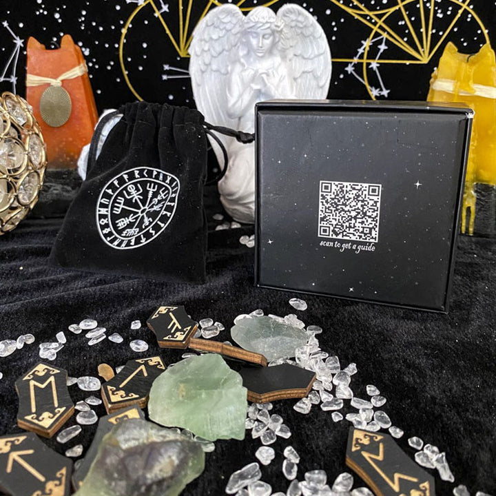 Olivenorma Woodcut Rune Set Healing Alchemy Meditation Decor - image 5