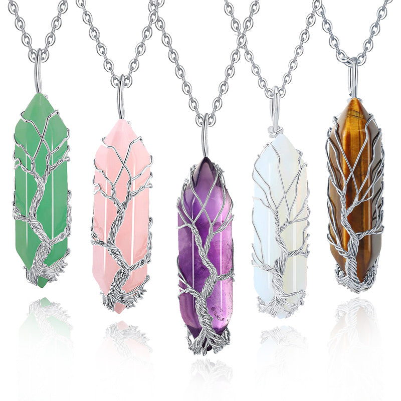Olivenorma Crystal With Tree Of Life Gemstone Necklace - image 0
