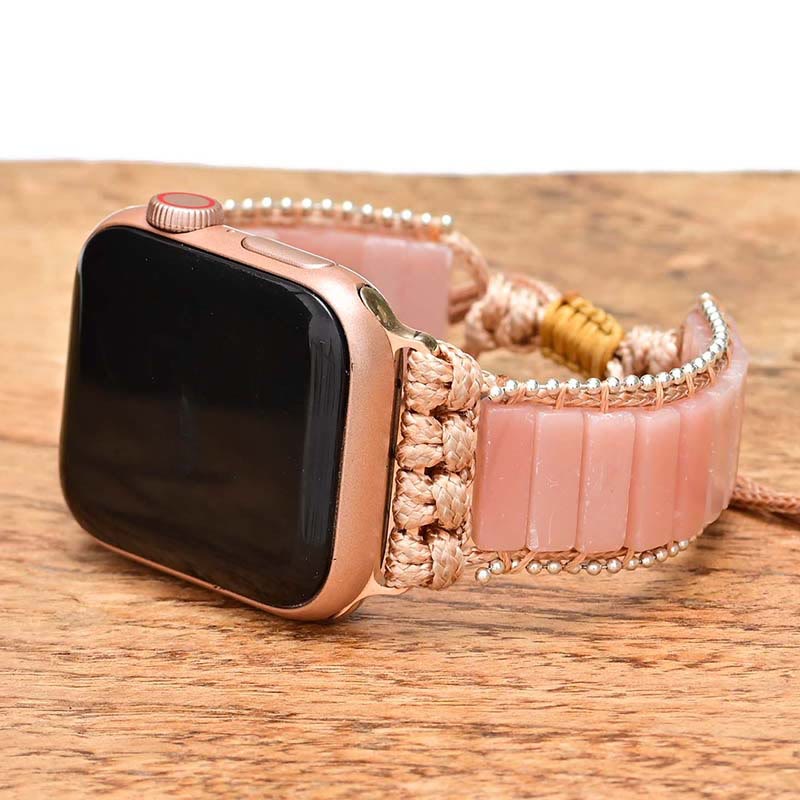 Olivenorma Pink Opal Strap Boho Stone Strap Bracelet - image 3