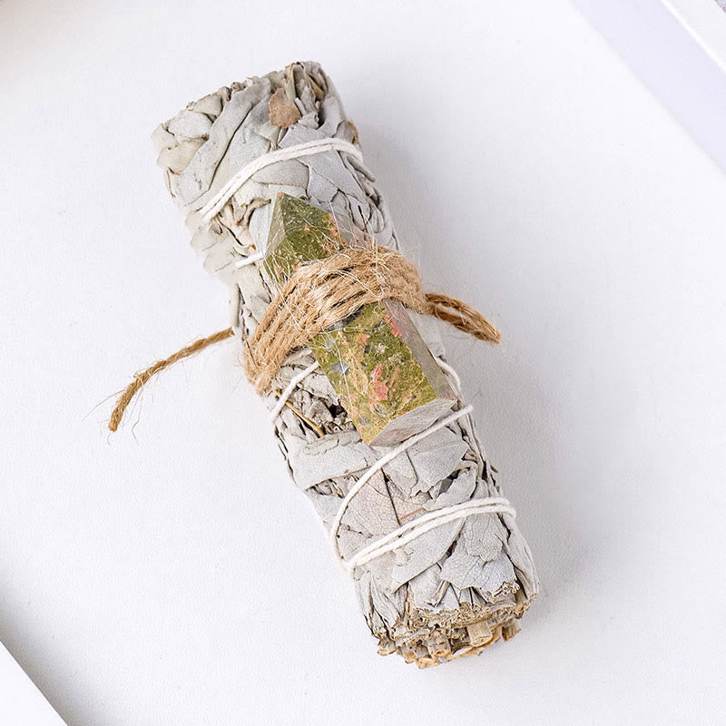 Olivenorma White Sage Hexagonal Prism Crystal Aromatherapy Gemstone Decoration - Unakite - image 23