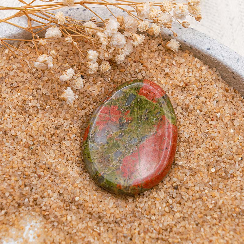 Olivenorma Unakite Healing Thumb Worry Stone - image 2