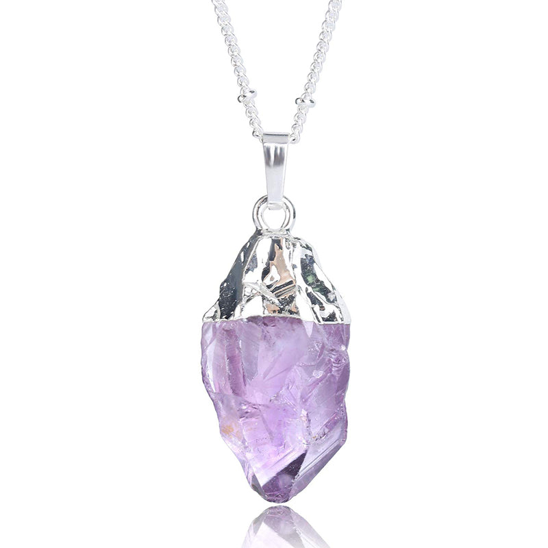 Olivenorma Amethyst Crystal Healing Necklace - Silver#1 - image 0