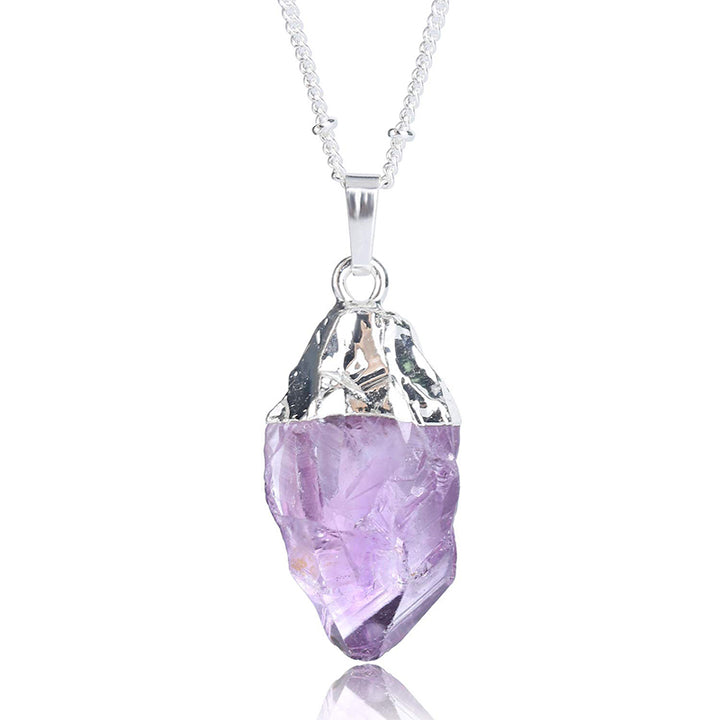 Olivenorma Amethyst Crystal Healing Necklace - Silver#1 - image 0