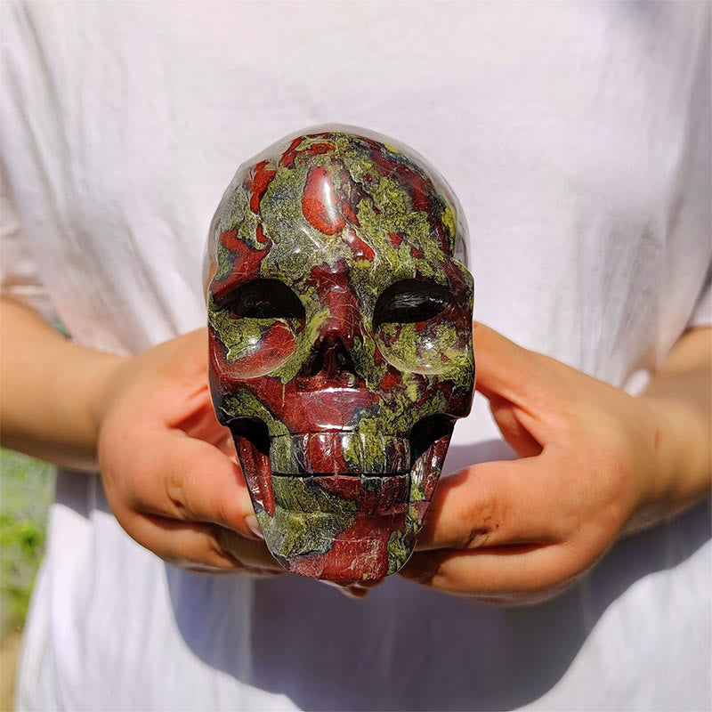 Olivenorma 10cm Dragon Blood Stone Gemstone Decoration Crystal Skull - image 1