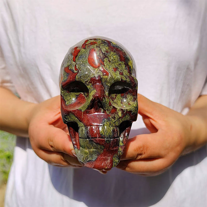 Olivenorma 10cm Dragon Blood Stone Gemstone Decoration Crystal Skull - image 1