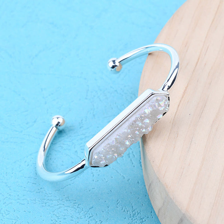 Olivenorma Natural Crystal Cluster Metal Copper Cuff Bracelet - image 20