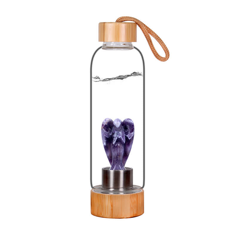 Olivenorma Carved Angel Water Bottle Crystal Decoration - Amethyst - image 14