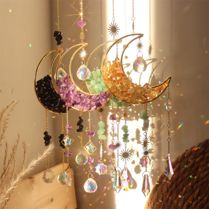 Olivenorma Moon Crystal Hourglass Wind Chime Suncatcher - image 0