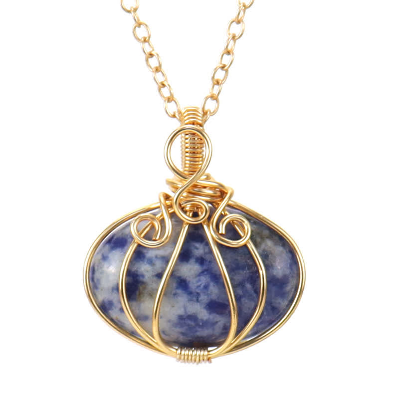 Olivenorma GUARDIAN PUMPKIN - Creative Pumpkin Crystal Necklace - Lapis Lazuli - image 11