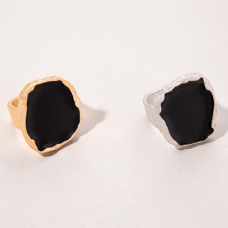 Olivenorma Exaggerated Irregular Gold Edged Resin Glue Ring - image 6