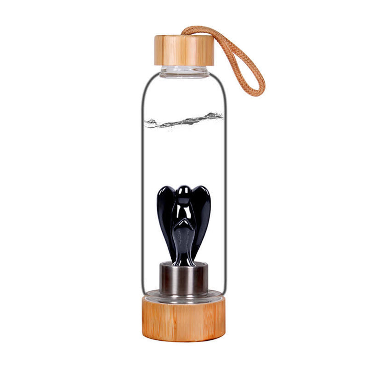 Olivenorma Carved Angel Water Bottle Crystal Decoration - Obsidian - image 8