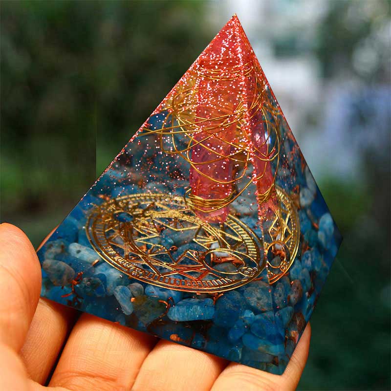 Olivenorma Red Quartz with Lapis Lazuli Orgone Pyramid - 6*6cm - YES PLEASE $8 - image 0