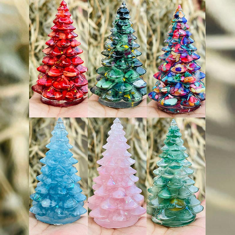 Olivenorma Multi-Color Natural Crystal Christmas Tree Gemstone Decoration - image 0