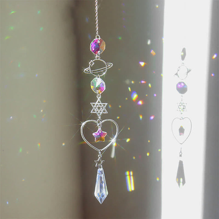Crystal Moon And Star Suncatcher Dream Catcher - Planet - image 3