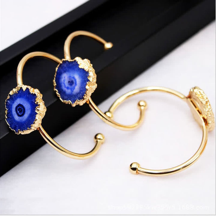 Irregular Sunflower Natural Gemstone Bracelet - Sapphire - image 13