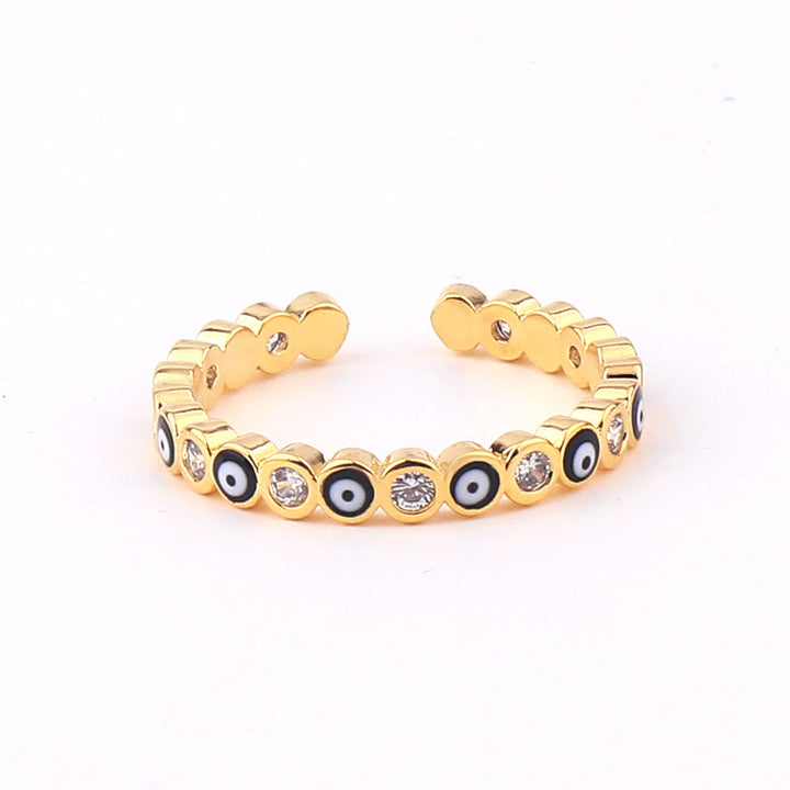 Olivenorma Colorful Evil Eye White Zircon Adjustable Ring - image 16