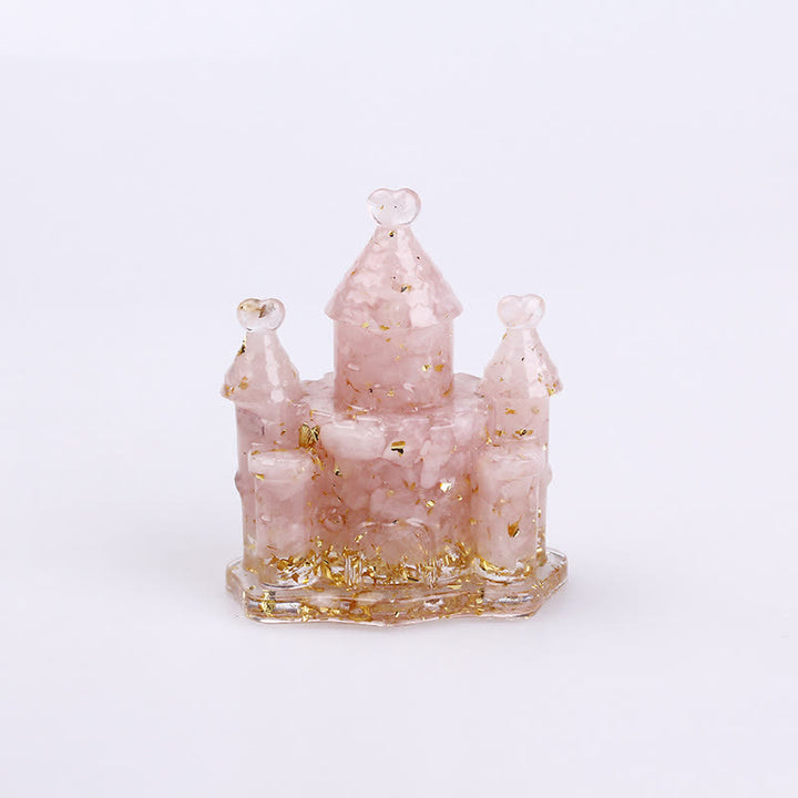 Olivenorma Natural Crystal Epoxy Castle Gemstone Decoration  - Rose Quartz - image 5