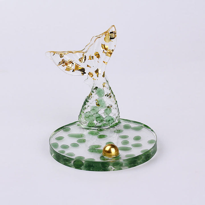 Olivenorma Crystal Gravel Glue Mermaid Tail Phone Holder Decoration - Green Meteorites - image 30
