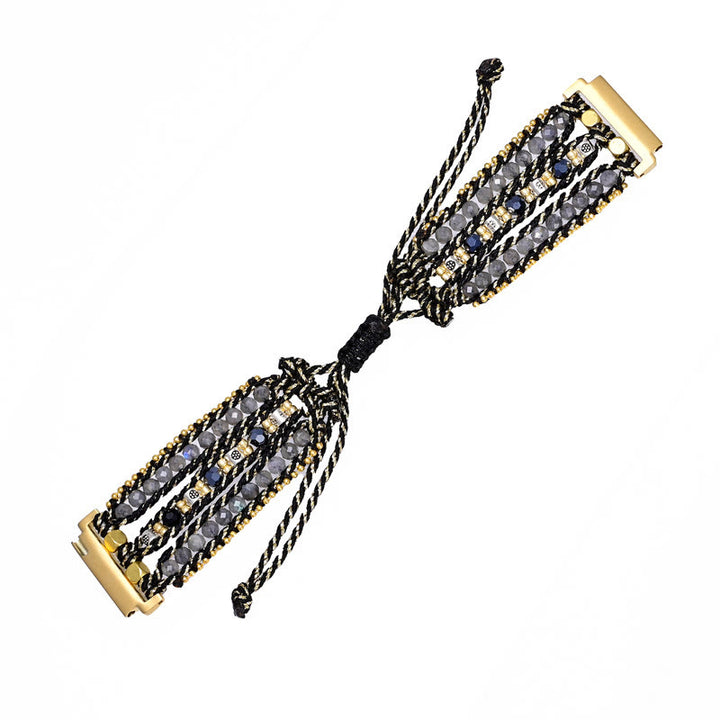 Olivenorma Crystal Beaded Black Braided Samsung Strap Bracelet - image 4