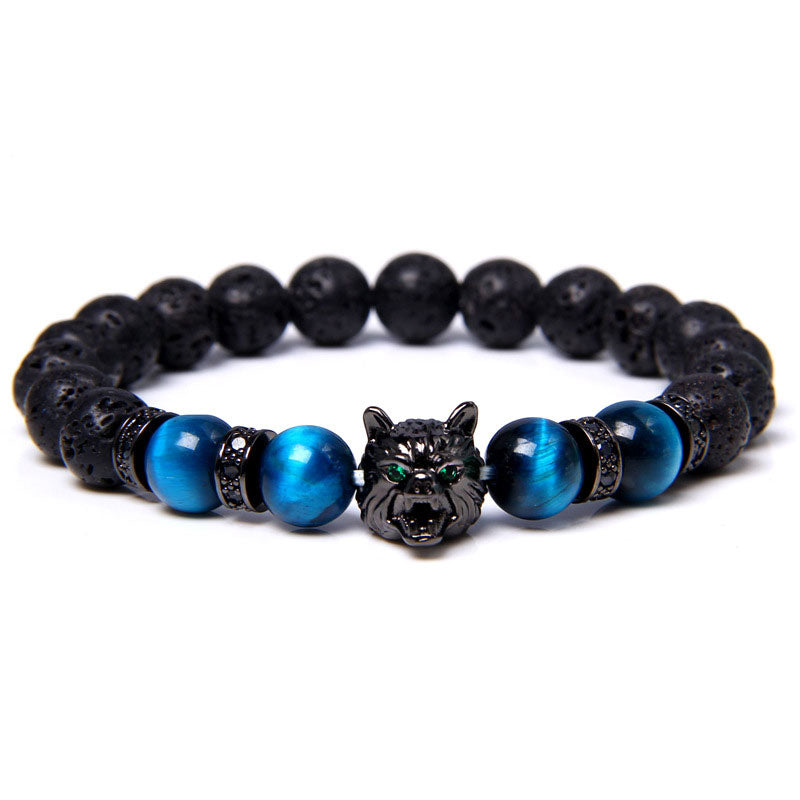 Olivenorma Blue Tiger Eye Wolf Bracelet - Blue Tiger Eye - image 0