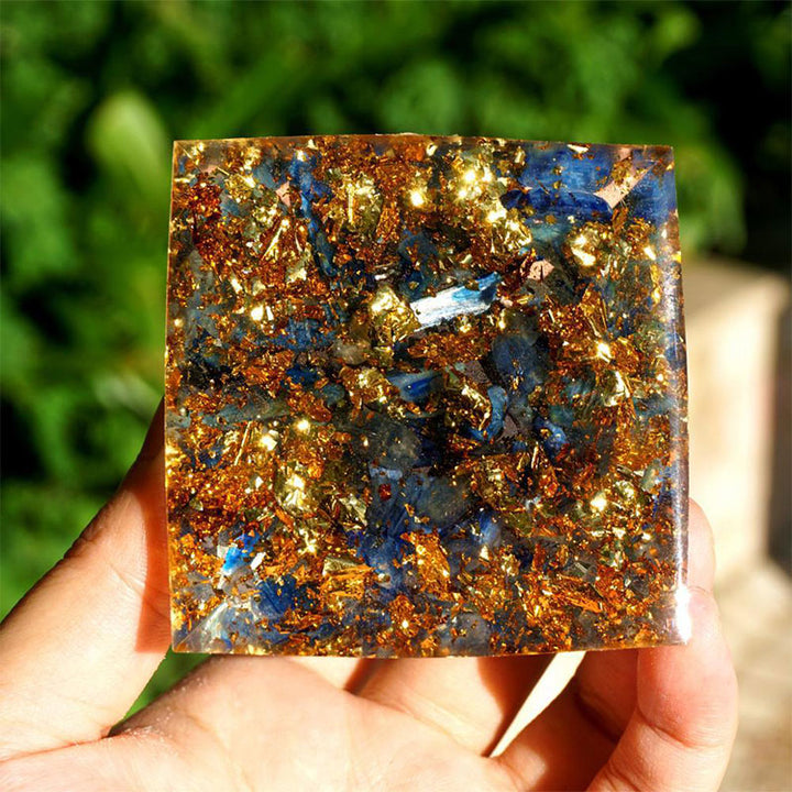 Amethyst with Kyanite Natural Orgone Pyramid - image 4