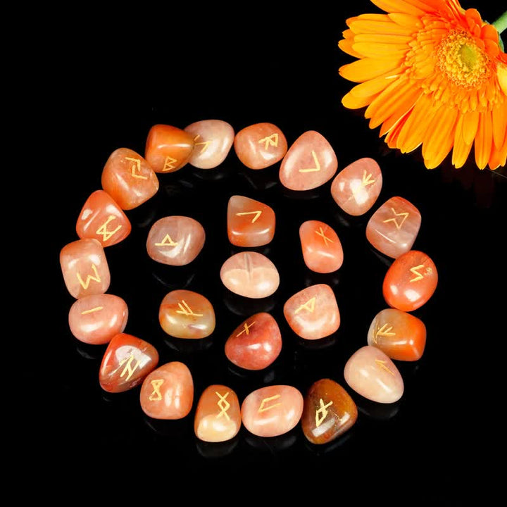 Olivenorma Rune Alphabet Carved Graphic Stone Balance Gemstone Decoration - image 17