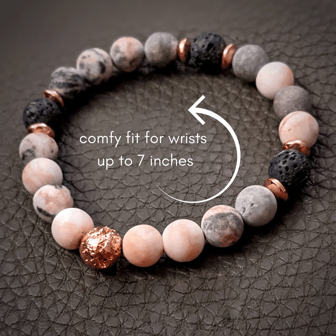 Olivenorma Rhodonite Lava Stone With Lavender Essential Oil Bracelet - image 3
