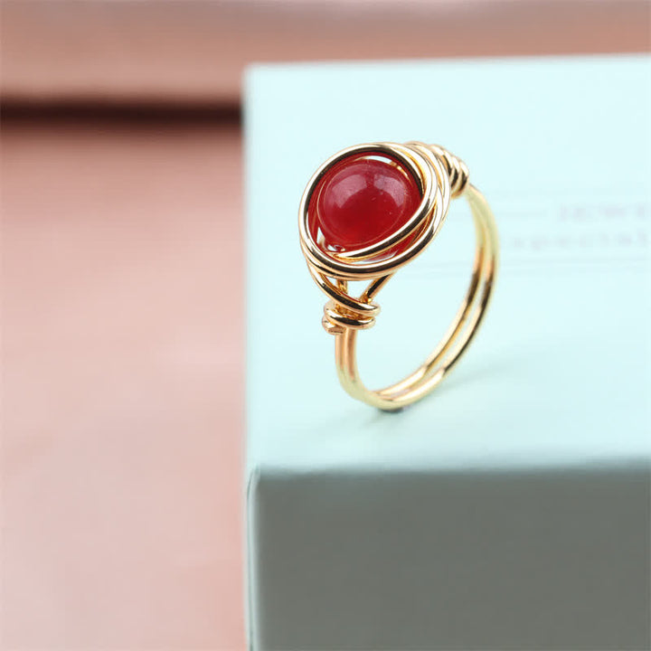 Wire Wrapped Healing Crystal Ring - Red Quartz - image 11