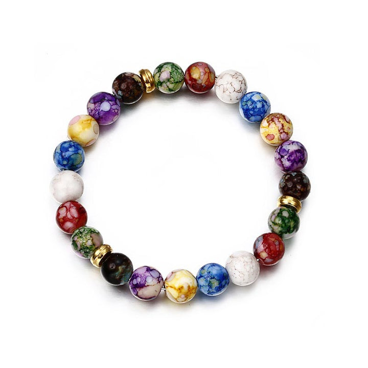 Colorful Agate Stone Seven Chakra Yoga Bracelet - #1 - image 0