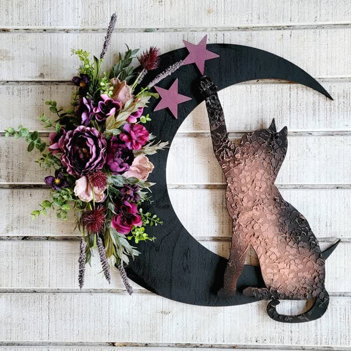 Olivenorma Celestial Lunar Moon And Kitty Wall Decor - Purple - image 0