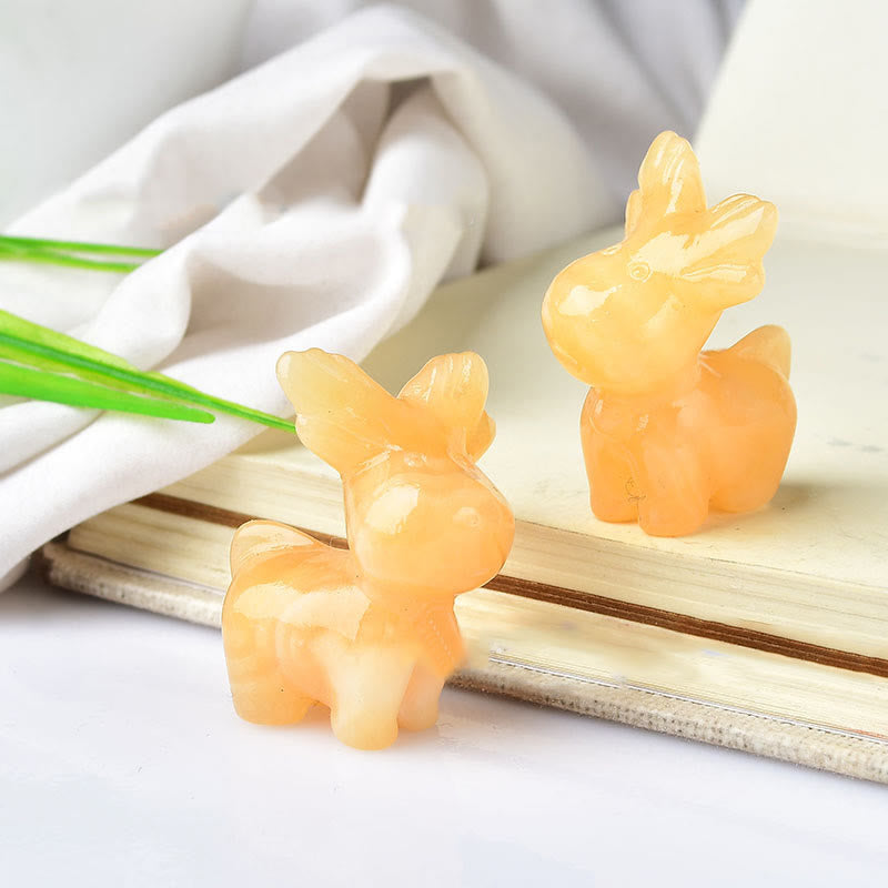 Olivenorma Natural Crystal Christmas Elk Carving Crafts Gemstone Decoration - Yellow Aventurine - image 8