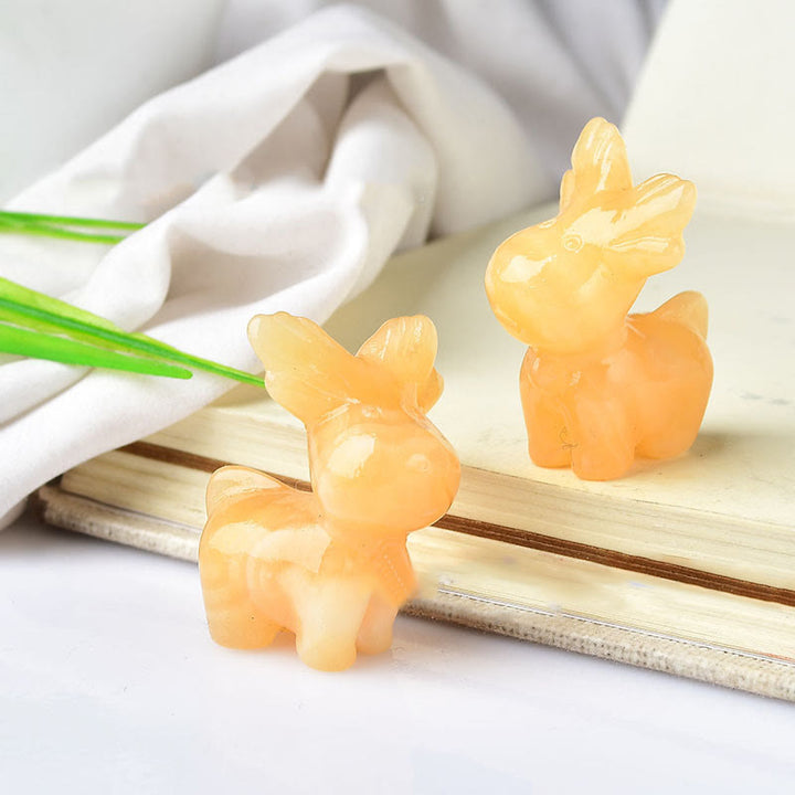Olivenorma Natural Crystal Christmas Elk Carving Crafts Gemstone Decoration - Yellow Aventurine - image 8