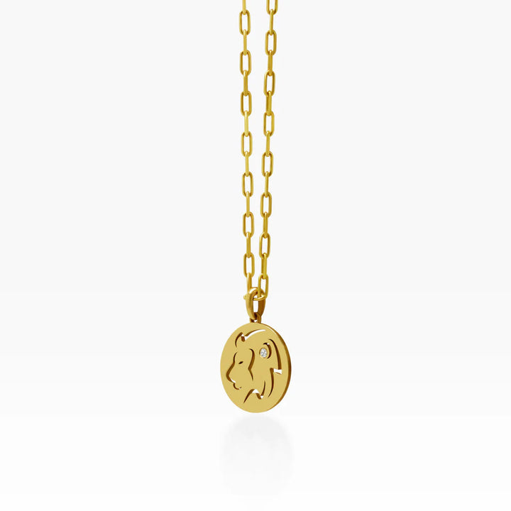 Olivenorma White Zircon Hollow Circle Zodiac Stainless Steel Necklace - Leo - image 8