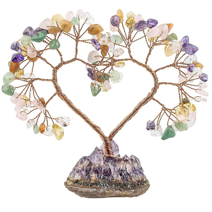 Natural Crystal Stone Love Feng Shui Tree - Amethyst&Citrine&Pink Crystal&Clear Crystal&Green Aventurine - image 16
