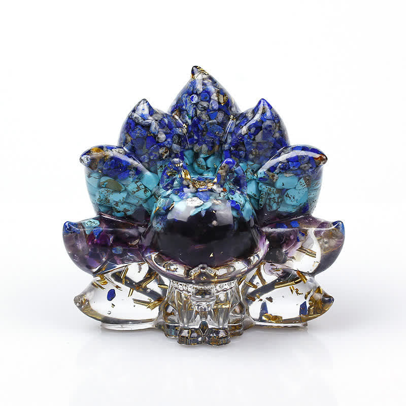 Olivenorma Nine-tailed Fox Gemstone Decoration - Lapis Lazuli&Turquoise&Amethyst - image 7