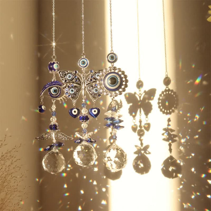 Blue Evil Eye Suncatcher Wind Chime - image 2